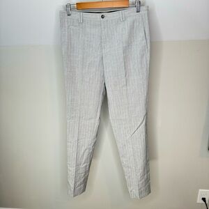 Viggo polyester slim fit suit trousers in light grey with pinstripe Men 30x32